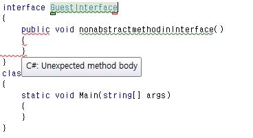 Unexpected Method body